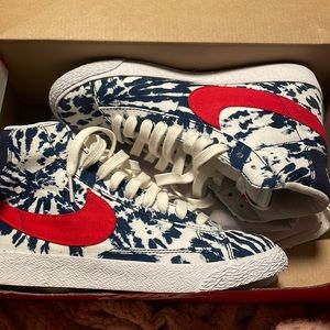 Nike blazers red white & blue